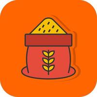 Grain Filled Orange background Icon vector