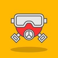 Gas Mask Filled Shadow Icon vector