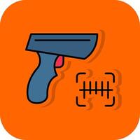 Barcode Scanner Filled Orange background Icon vector