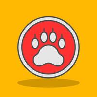 Pawprint Filled Shadow Icon vector