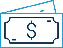 Dollar Line Blue Two Color Icon vector