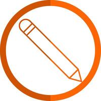 Pen Line Orange Circle Icon vector