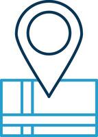 Map Location Line Blue Two Color Icon vector