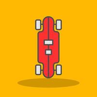 Longboard Filled Shadow Icon vector