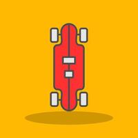 Longboard Filled Shadow Icon vector