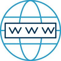 Worldwide Line Blue Two Color Icon vector