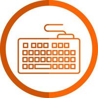 Keyword Line Orange Circle Icon vector