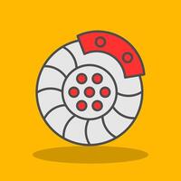 Brake Disk Filled Shadow Icon vector