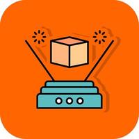 Hologram Filled Orange background Icon vector