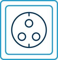 Wall Socket Line Blue Two Color Icon vector