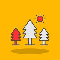 Pine Trees Filled Shadow Icon vector