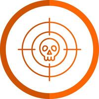 Targeted Line Orange Circle Icon vector