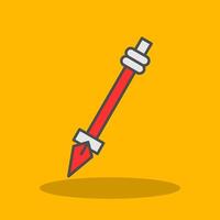 Spear Filled Shadow Icon vector