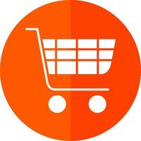 Shopping Basket Glyph Red Circle Icon vector