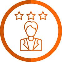 Rating Line Orange Circle Icon vector