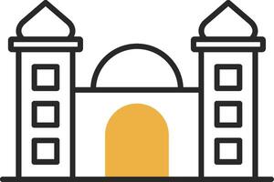 Mosque Skined Filled Icon vector