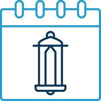 Calendar Line Blue Two Color Icon vector