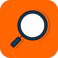 Search Filled Orange background Icon vector