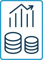 Finance Report Line Blue Two Color Icon vector