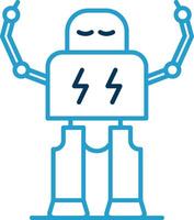 Robotics Line Blue Two Color Icon vector