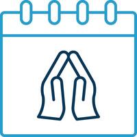 Praying Line Blue Two Color Icon vector