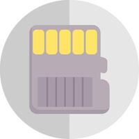 Memory Card Flat Scale Icon vector