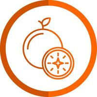 Guava Line Orange Circle Icon vector