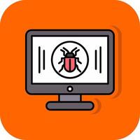 malware lleno naranja antecedentes icono vector