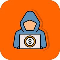 Money Laundering Filled Orange background Icon vector