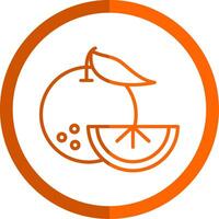 naranjas línea naranja circulo icono vector