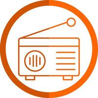 Radio Line Orange Circle Icon vector