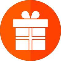 Gift Glyph Red Circle Icon vector