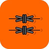 Barbed Wire Filled Orange background Icon vector