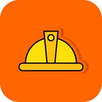 Helmet Filled Orange background Icon vector