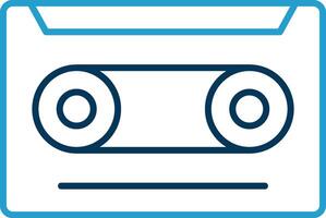 Cassette Line Blue Two Color Icon vector