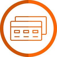 Payment Method Line Orange Circle Icon vector