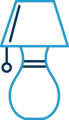 Table Lamp Line Blue Two Color Icon