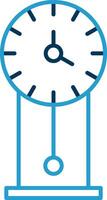 Vintage Clock Line Blue Two Color Icon vector