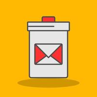 Delete Message Filled Shadow Icon vector