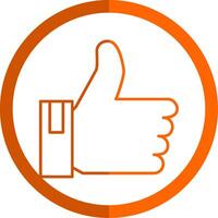 Good Line Orange Circle Icon vector