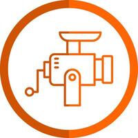 Mincer Line Orange Circle Icon vector