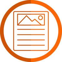 News Paper Line Orange Circle Icon vector