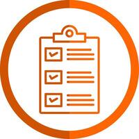 Shopping List Line Orange Circle Icon vector