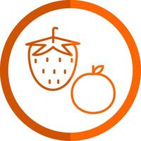 Fruta línea naranja circulo icono vector