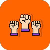 Protest Filled Orange background Icon vector