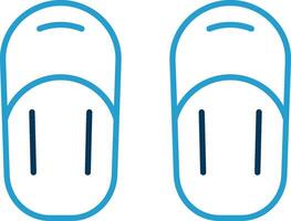 Sandal Line Blue Two Color Icon vector