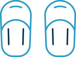 Sandal Line Blue Two Color Icon vector