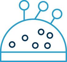 Pin Cushion Line Blue Two Color Icon vector