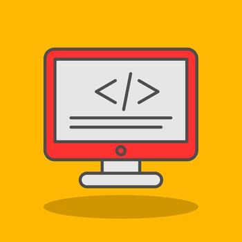 Programming Filled Shadow Icon vector