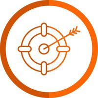 objetivo línea naranja circulo icono vector